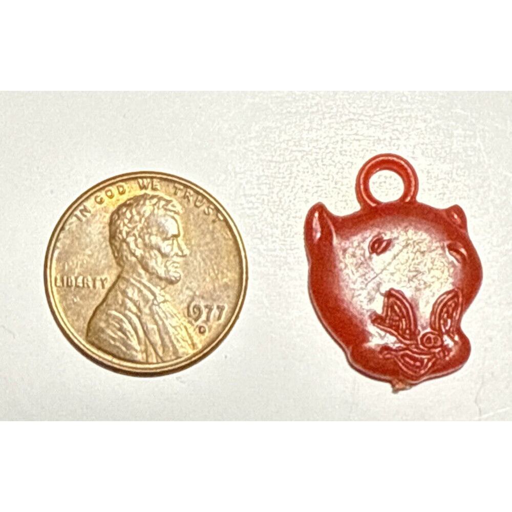 Vintage Cracker Jack Looney Tunes Porky Pig Red Celluloid Charm 1D